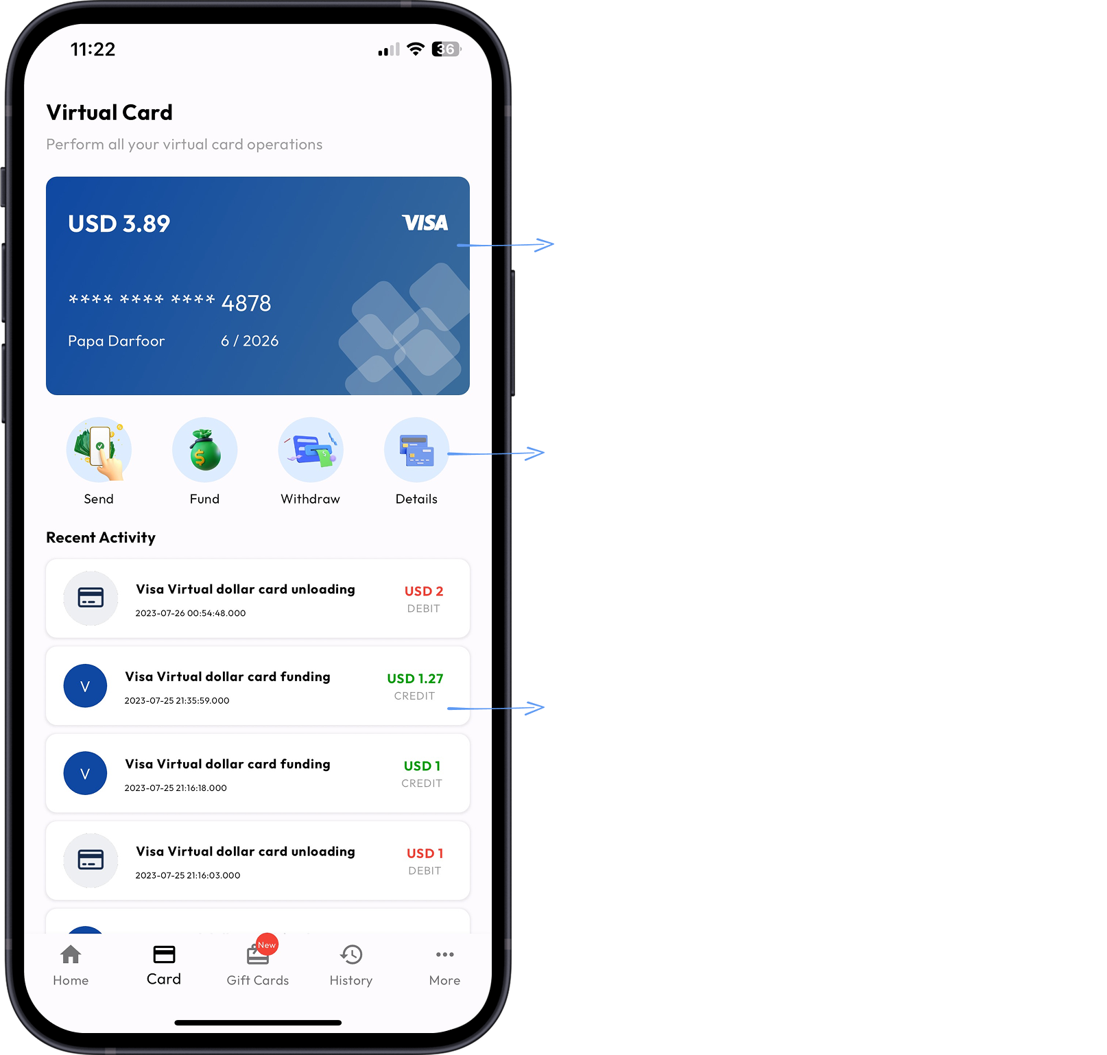 Payup mobile app features
