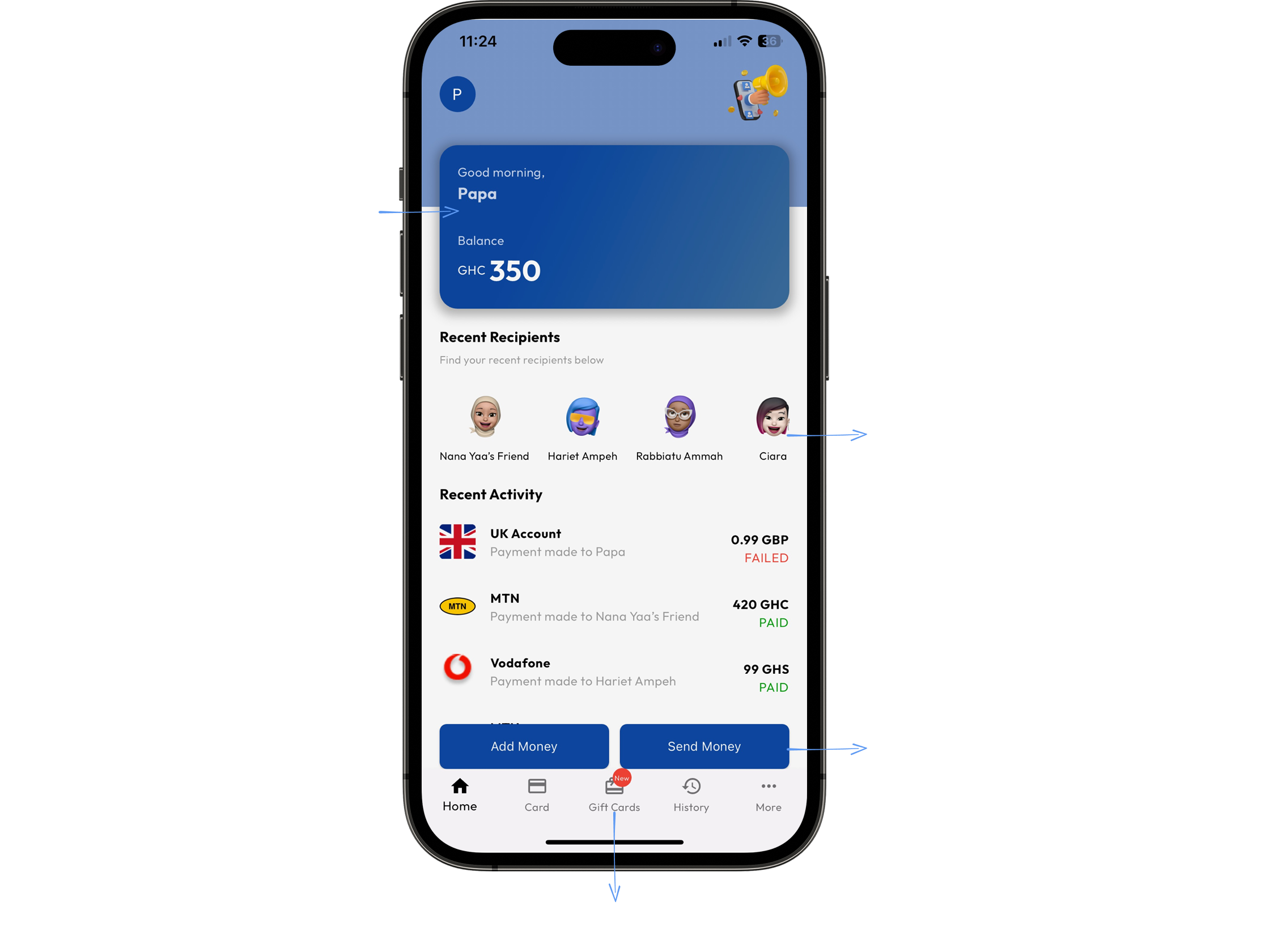 Payup mobile app features