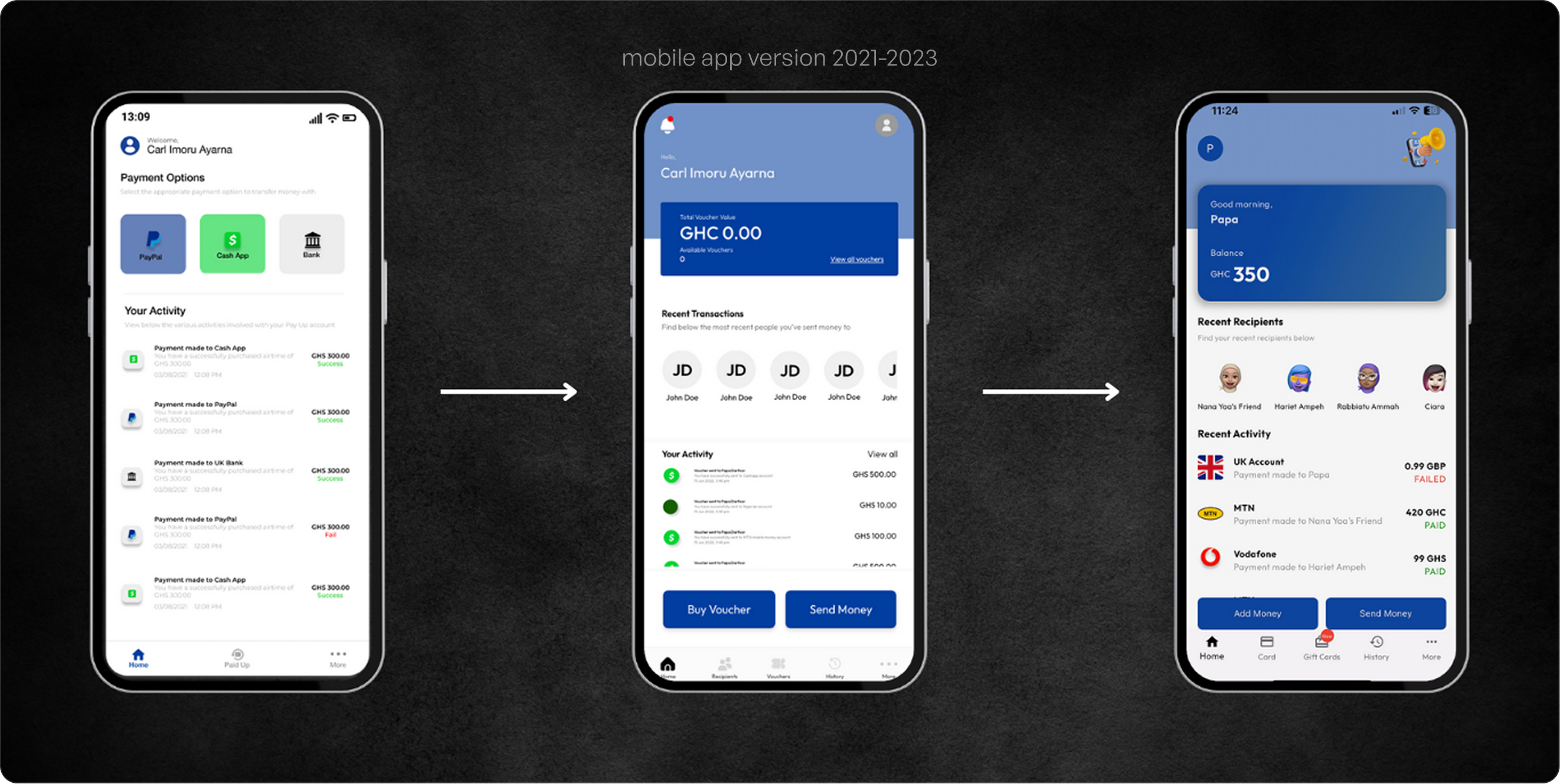 Payup mobile app versions