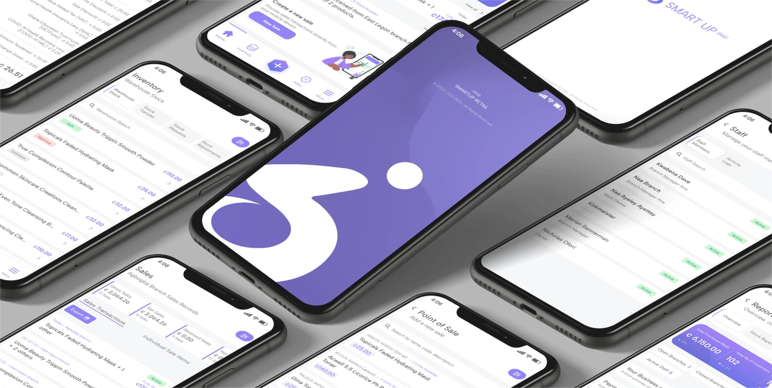 Smartup mobile app screens